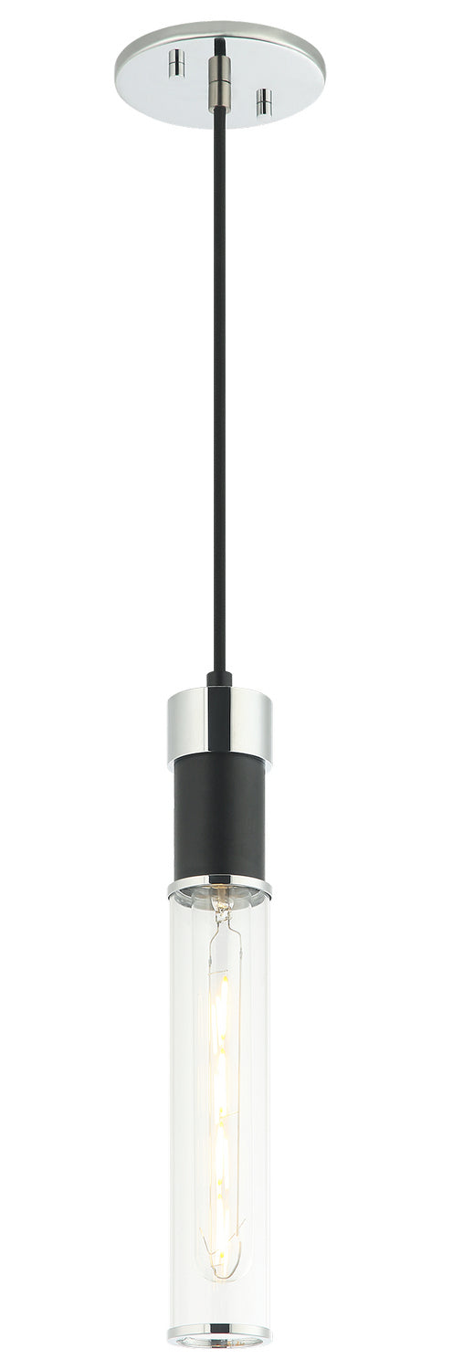 Matteo Canada - One Light Pendant - Tubo - Matte Black + Chrome- Union Lighting Luminaires Decor