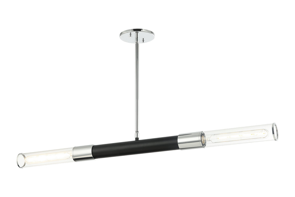 Matteo Canada - Two Light Pendant - Tubo - Matte Black + Chrome- Union Lighting Luminaires Decor