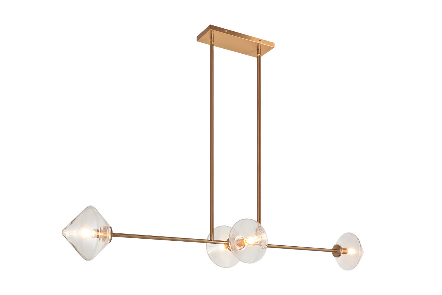 Matteo Canada - Four Light Pendant - Novo - Aged Gold Brass- Union Lighting Luminaires Decor
