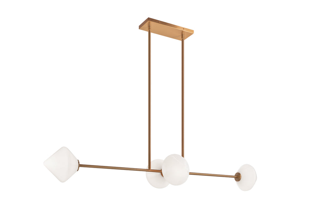 Matteo Canada - Four Light Pendant - Novo - Aged Gold Brass- Union Lighting Luminaires Decor