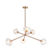 Matteo Canada - Six Light Chandelier - Novo - Aged Gold Brass- Union Lighting Luminaires Decor