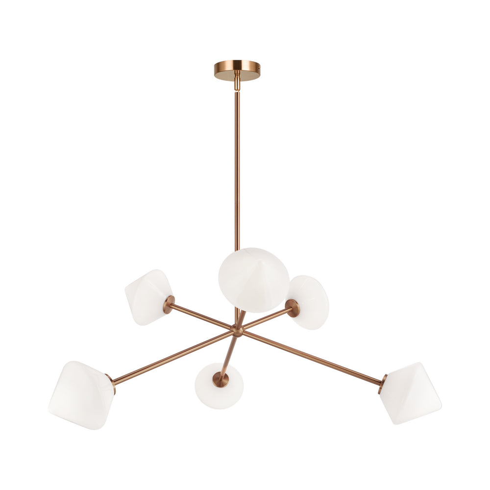 Matteo Canada - Six Light Chandelier - Novo - Aged Gold Brass- Union Lighting Luminaires Decor