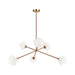 Matteo Canada - Six Light Chandelier - Novo - Aged Gold Brass- Union Lighting Luminaires Decor