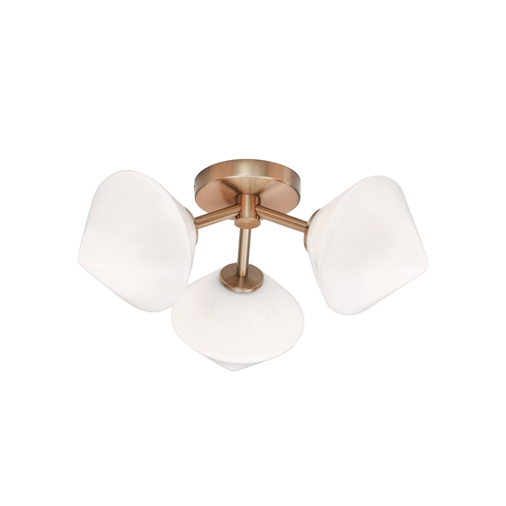 Matteo Canada - Three Light Ceiling Mount - Novo - Aged Gold Brass- Union Lighting Luminaires Decor