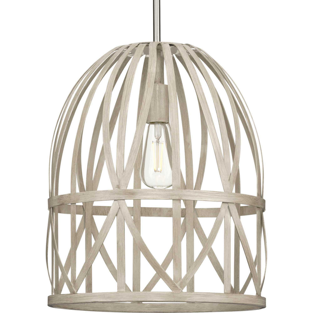 Progress Canada - One Light Pendant - Chastain - Bleached Oak- Union Lighting Luminaires Decor