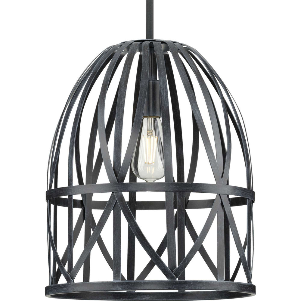 Progress Canada - One Light Pendant - Chastain - Cerused Black Oak- Union Lighting Luminaires Decor