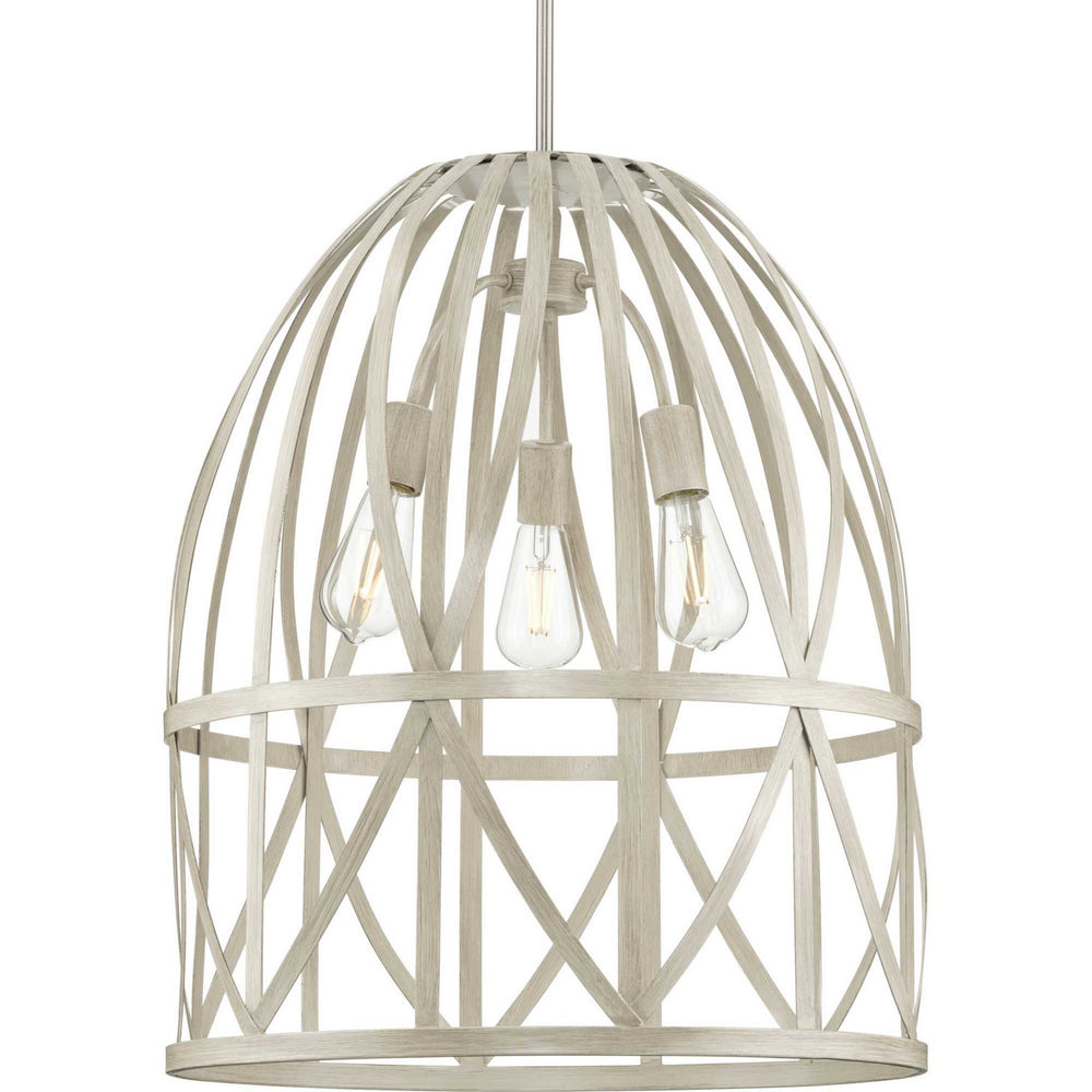 Progress Canada - Three Light Pendant - Chastain - Bleached Oak- Union Lighting Luminaires Decor