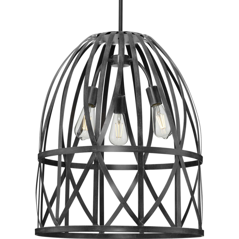 Progress Canada - Three Light Pendant - Chastain - Cerused Black Oak- Union Lighting Luminaires Decor