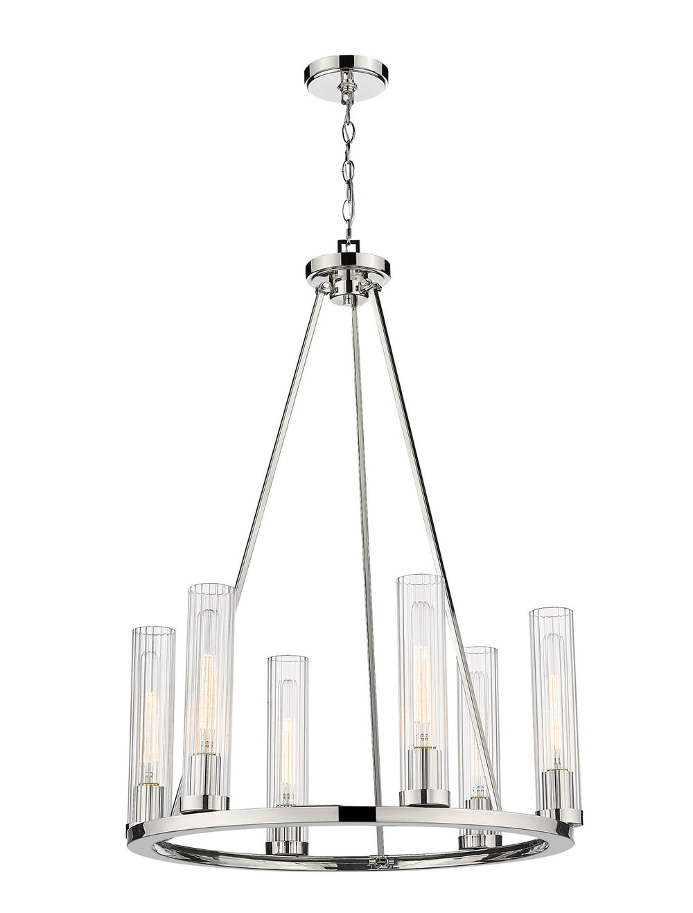 Z-Lite Canada - Six Light Chandelier - Beau - Polished Nickel- Union Lighting Luminaires Decor