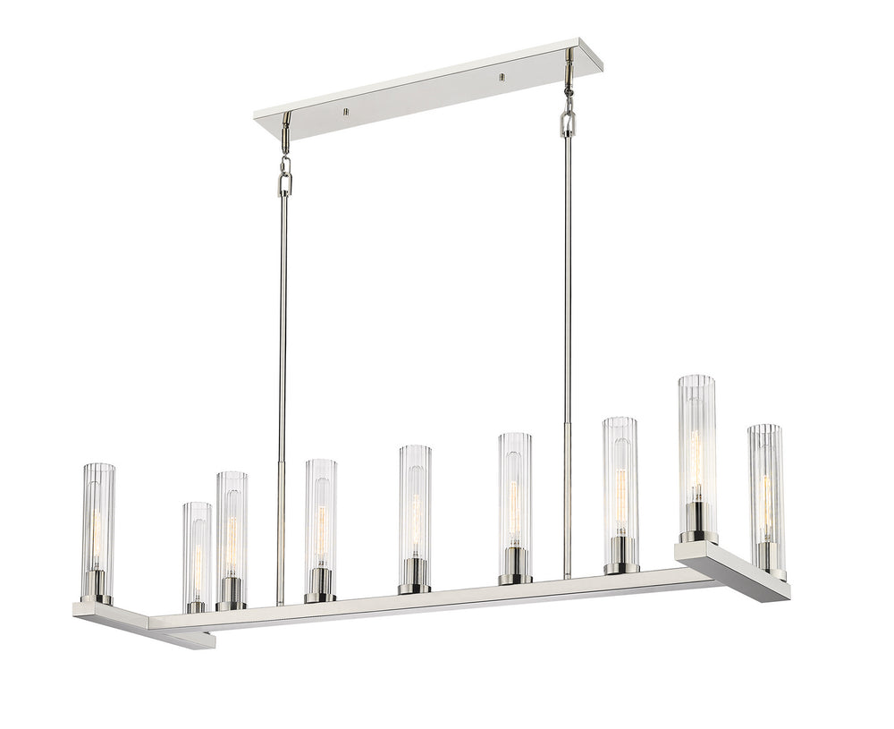 Z-Lite Canada - Nine Light Linear Chandelier - Beau - Polished Nickel- Union Lighting Luminaires Decor