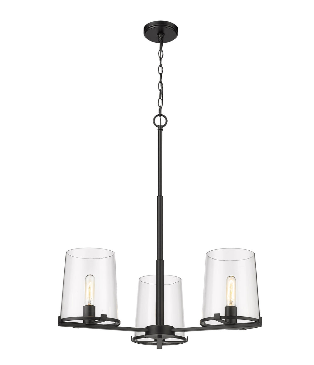 Z-Lite Canada - Three Light Chandelier - Callista - Matte Black- Union Lighting Luminaires Decor