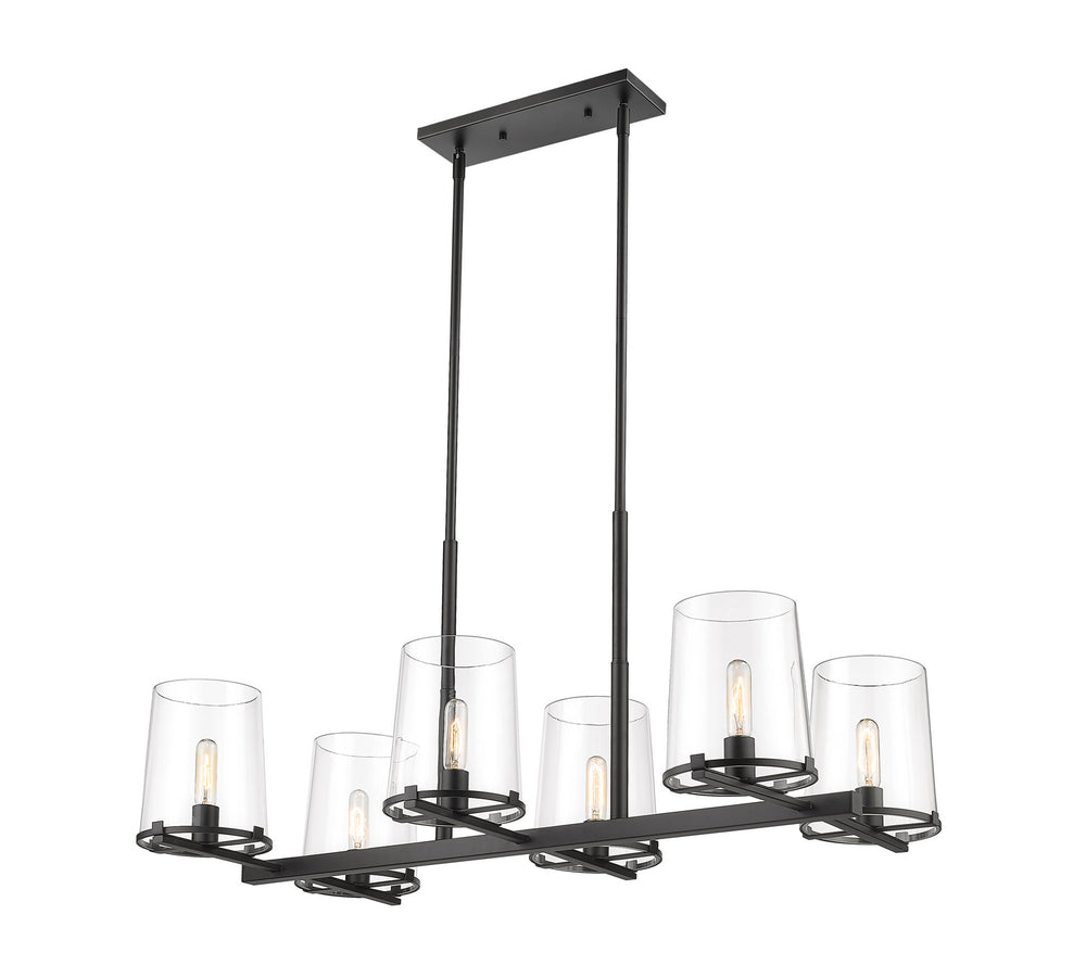 Z-Lite Canada - Six Light Linear Chandelier - Callista - Matte Black- Union Lighting Luminaires Decor