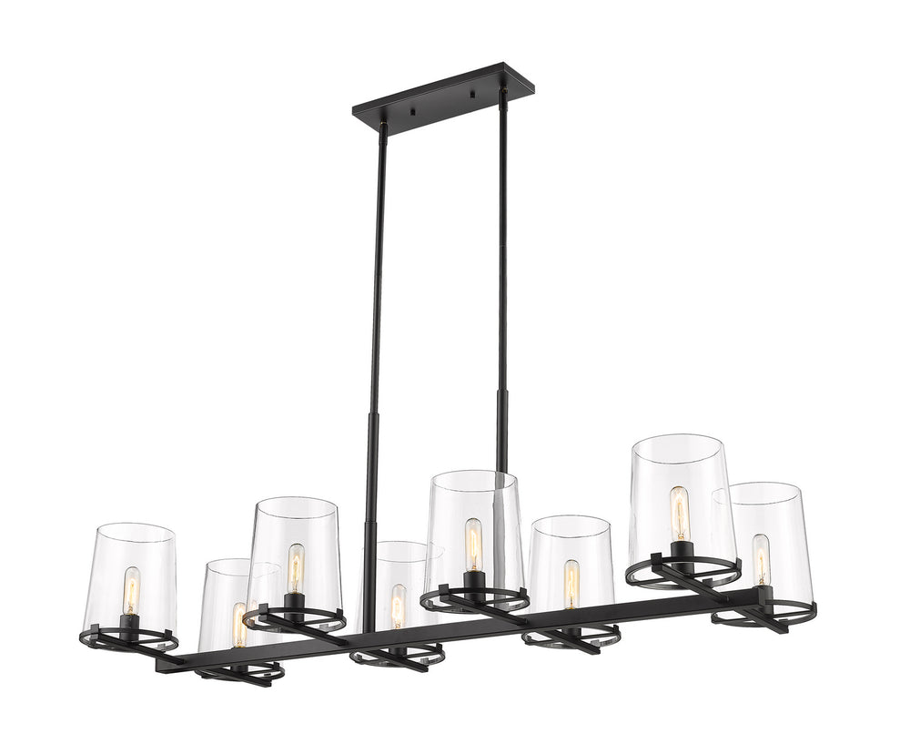 Z-Lite Canada - Eight Light Linear Chandelier - Callista - Matte Black- Union Lighting Luminaires Decor