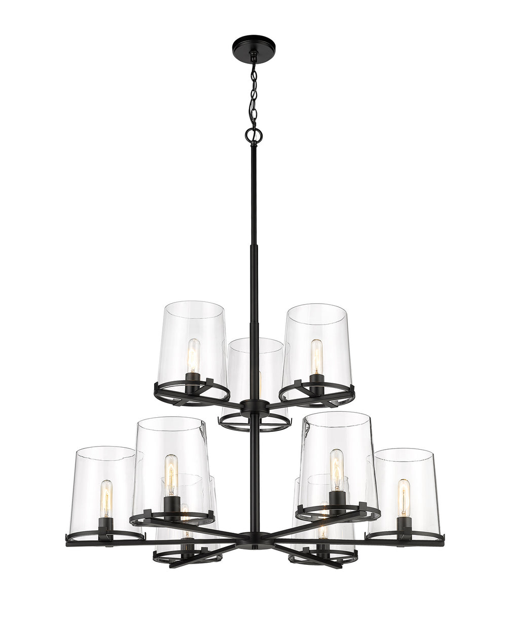 Z-Lite Canada - Nine Light Chandelier - Callista - Matte Black- Union Lighting Luminaires Decor