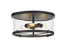 Z-Lite Canada - Three Light Flush Mount - Callista - Matte Black- Union Lighting Luminaires Decor