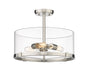Z-Lite Canada - Three Light Semi Flush Mount - Callista - Polished Nickel- Union Lighting Luminaires Decor