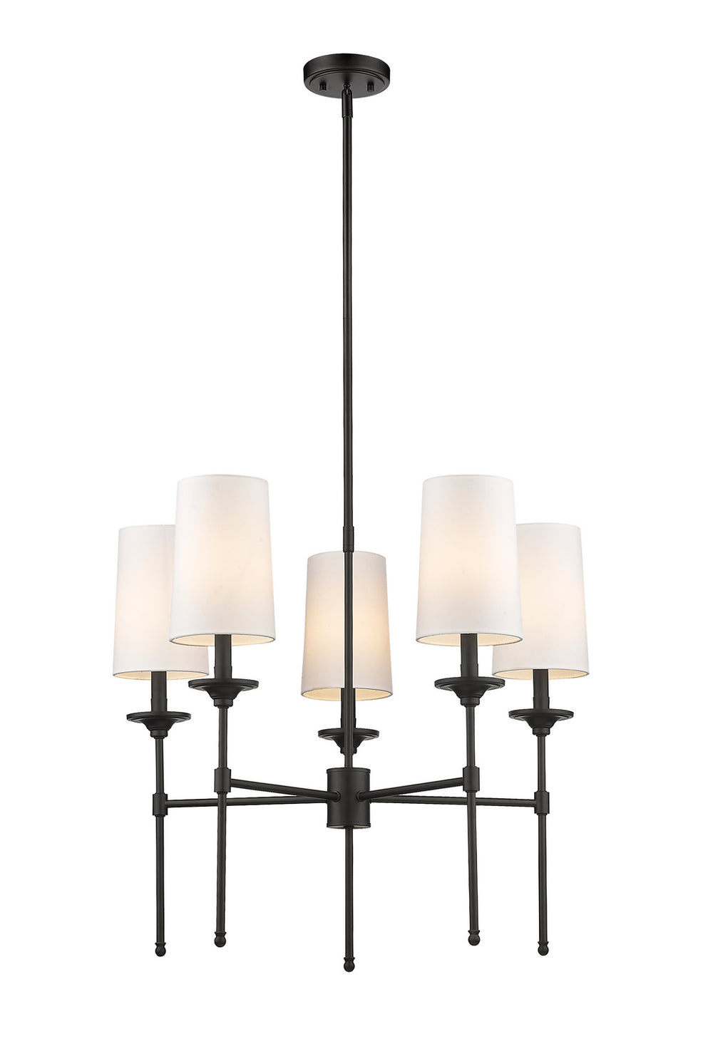 Z-Lite Canada - Five Light Chandelier - Emily - Matte Black- Union Lighting Luminaires Decor
