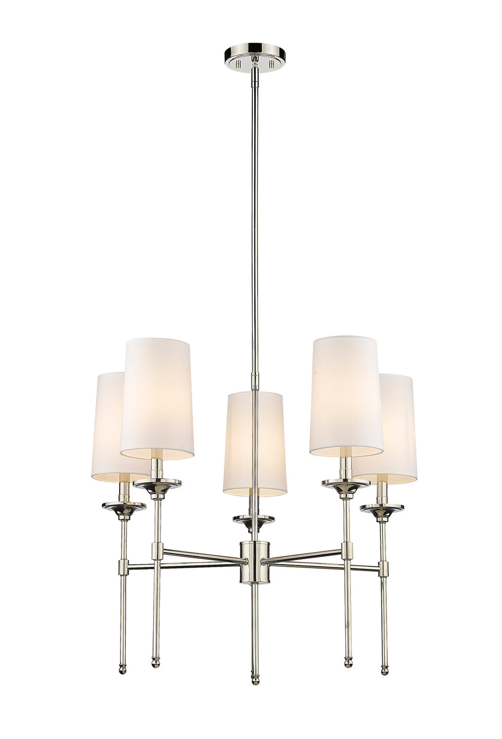 Z-Lite Canada - Five Light Chandelier - Emily - Polished Nickel- Union Lighting Luminaires Decor
