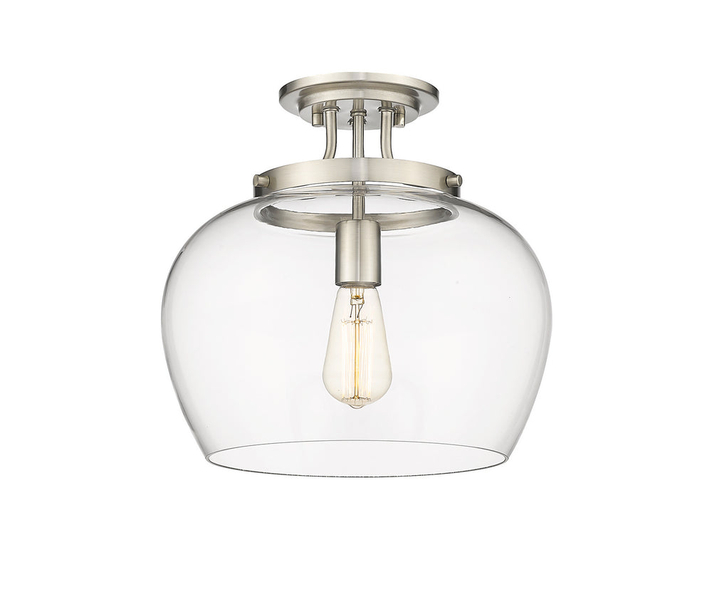 Z-Lite Canada - One Light Semi Flush Mount - Joliet - Brushed Nickel- Union Lighting Luminaires Decor