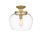 Z-Lite Canada - One Light Semi Flush Mount - Joliet - Olde Brass- Union Lighting Luminaires Decor