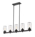 Z-Lite Canada - Five Light Outdoor Linear Chandelier - Tahoe - Matte Black- Union Lighting Luminaires Decor