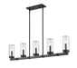 Z-Lite Canada - Five Light Outdoor Linear Chandelier - Marlow - Ashen Barnboard- Union Lighting Luminaires Decor