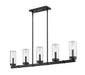 Z-Lite Canada - Five Light Outdoor Linear Chandelier - Marlow - Matte Black- Union Lighting Luminaires Decor