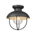 Z-Lite Canada - One Light Outdoor Flush Mount - Ansel - Black- Union Lighting Luminaires Decor