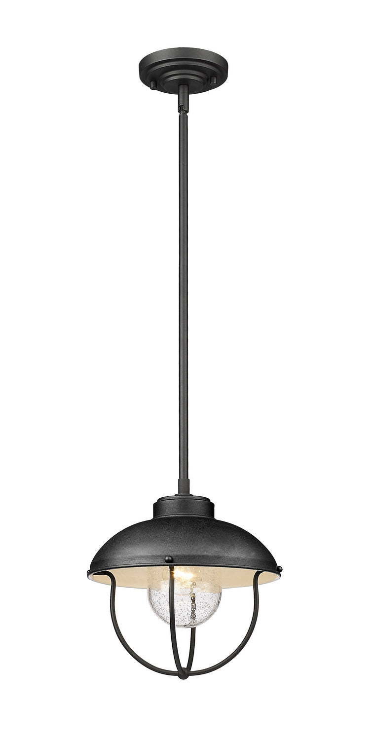 Z-Lite Canada - One Light Outdoor Pendant - Ansel - Black- Union Lighting Luminaires Decor