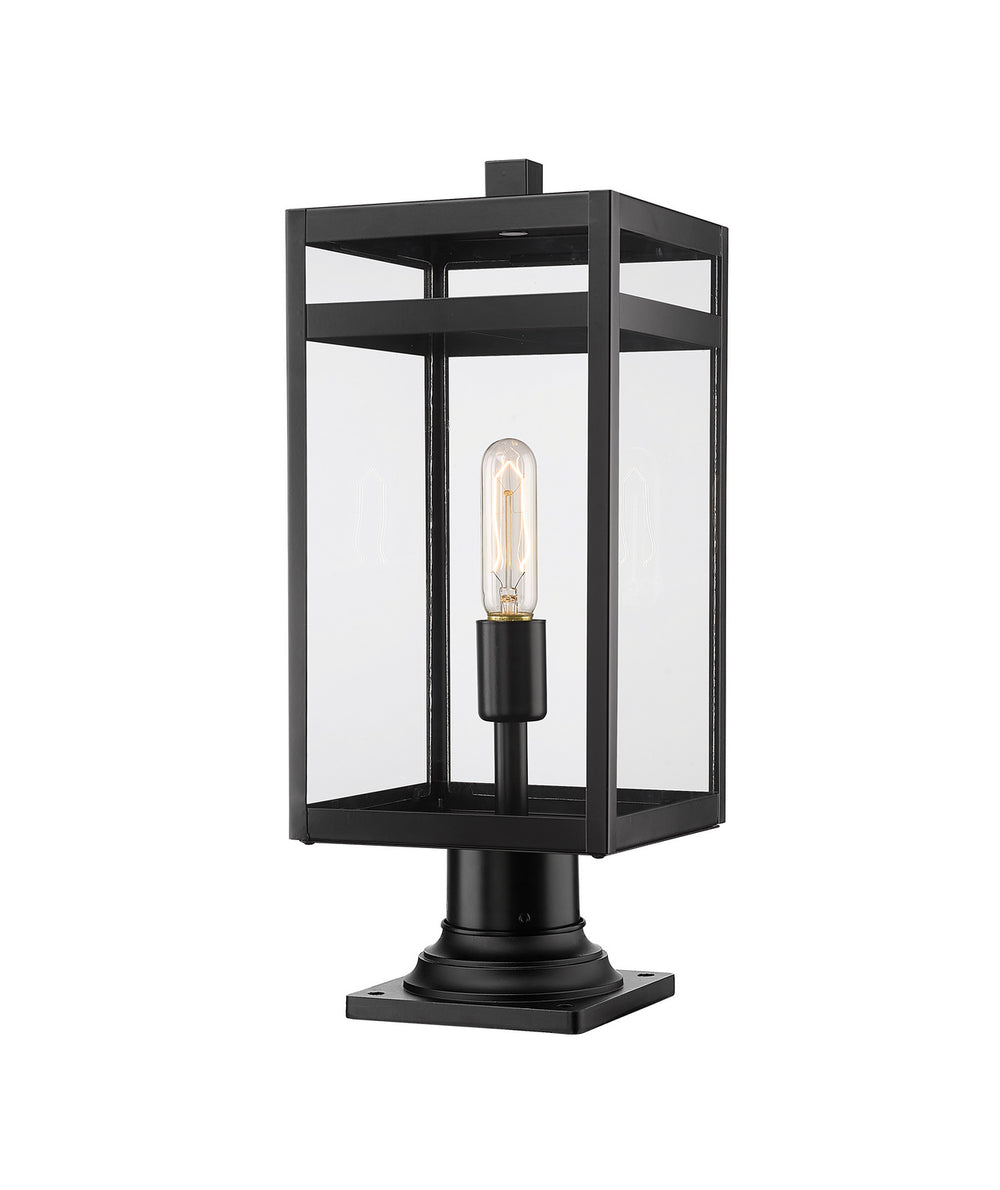 Z-Lite Canada - One Light Outdoor Pier Mounted Fixture - Nuri - Black- Union Lighting Luminaires Decor
