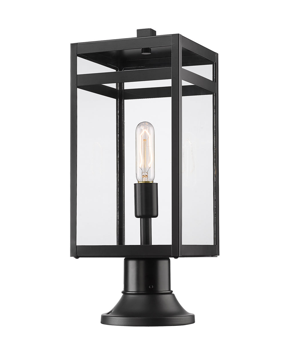 Z-Lite Canada - One Light Outdoor Pier Mounted Fixture - Nuri - Black- Union Lighting Luminaires Decor