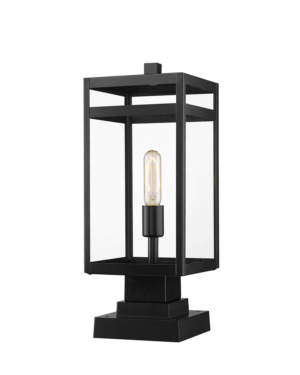 Z-Lite Canada - One Light Outdoor Pier Mounted Fixture - Nuri - Black- Union Lighting Luminaires Decor