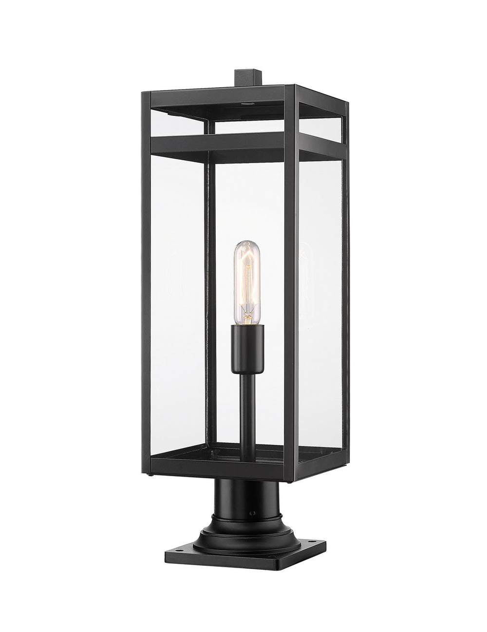 Z-Lite Canada - One Light Outdoor Pier Mounted Fixture - Nuri - Black- Union Lighting Luminaires Decor