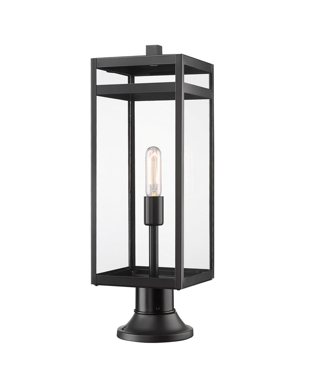 Z-Lite Canada - One Light Outdoor Pier Mounted Fixture - Nuri - Black- Union Lighting Luminaires Decor