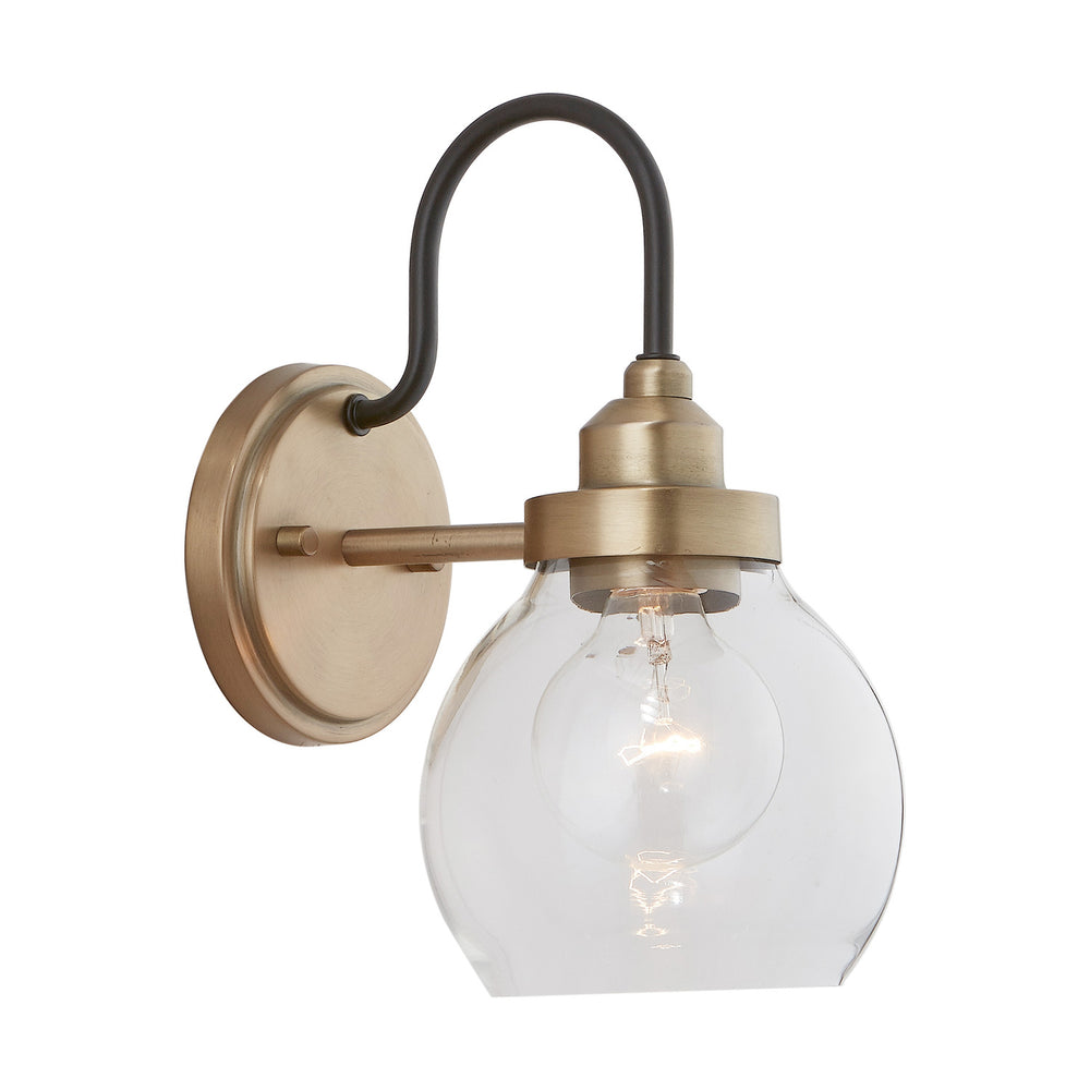 Capital Lighting - One Light Wall Sconce - Daphne - Aged Brass and Black- Union Lighting Luminaires Decor