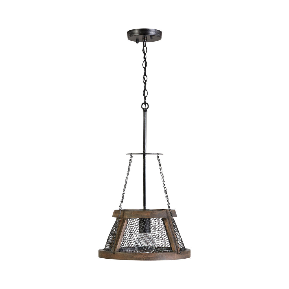 Capital Lighting - One Light Pendant - Lagmore - Zinc and Wood- Union Lighting Luminaires Decor