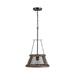 Capital Lighting - One Light Pendant - Lagmore - Zinc and Wood- Union Lighting Luminaires Decor