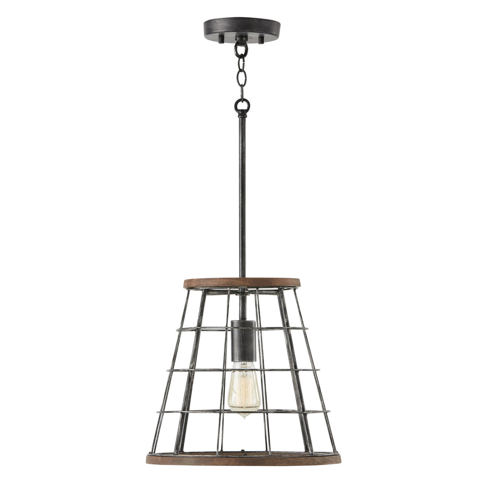 Capital Lighting - One Light Pendant - Bracken - Zinc and Wood- Union Lighting Luminaires Decor