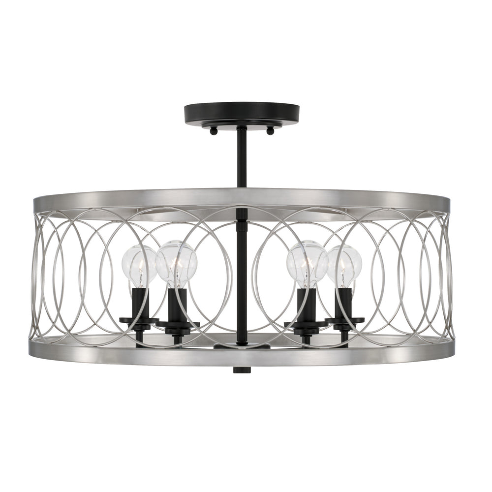 Capital Lighting - Four Light Semi-Flush Mount - Madeline - Black Tie- Union Lighting Luminaires Decor