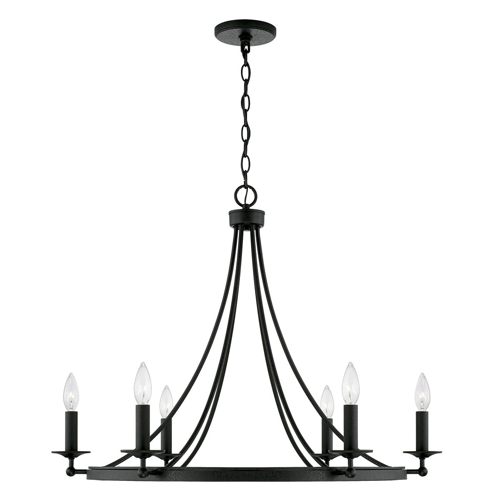 Capital Lighting - Six Light Chandelier - Tempe - Black Iron- Union Lighting Luminaires Decor