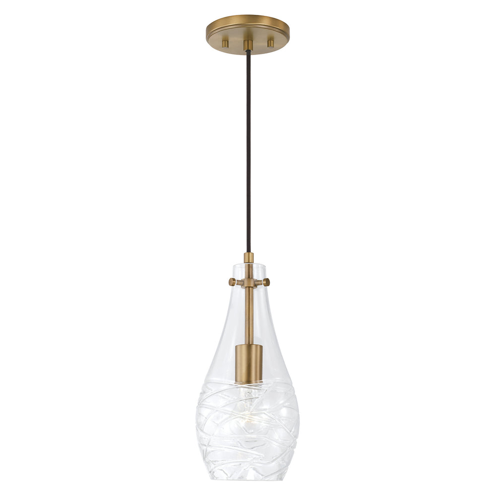 Capital Lighting - One Light Pendant - Kier - Aged Brass- Union Lighting Luminaires Decor