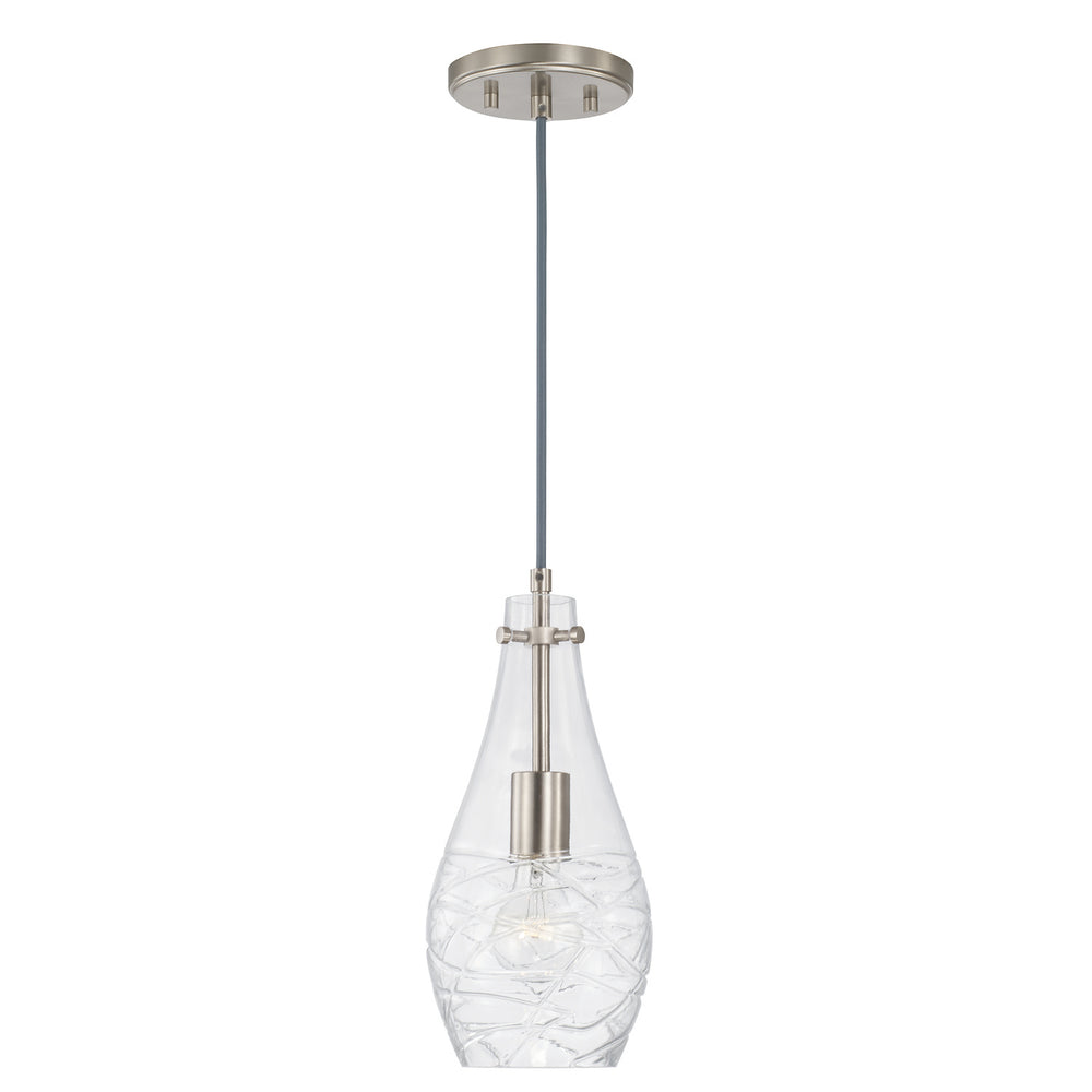 Capital Lighting - One Light Pendant - Kier - Brushed Nickel- Union Lighting Luminaires Decor