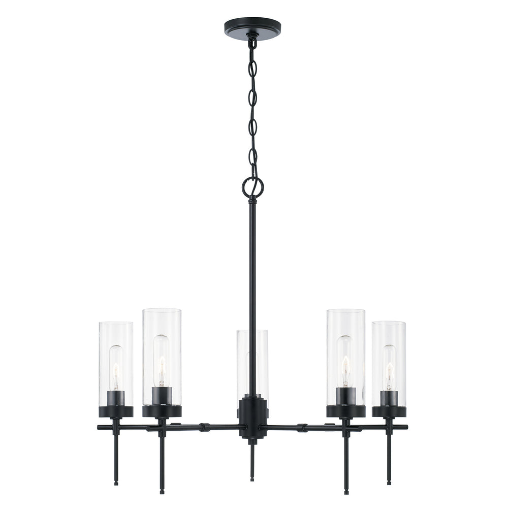 Capital Lighting - Five Light Chandelier - Riley - Matte Black- Union Lighting Luminaires Decor
