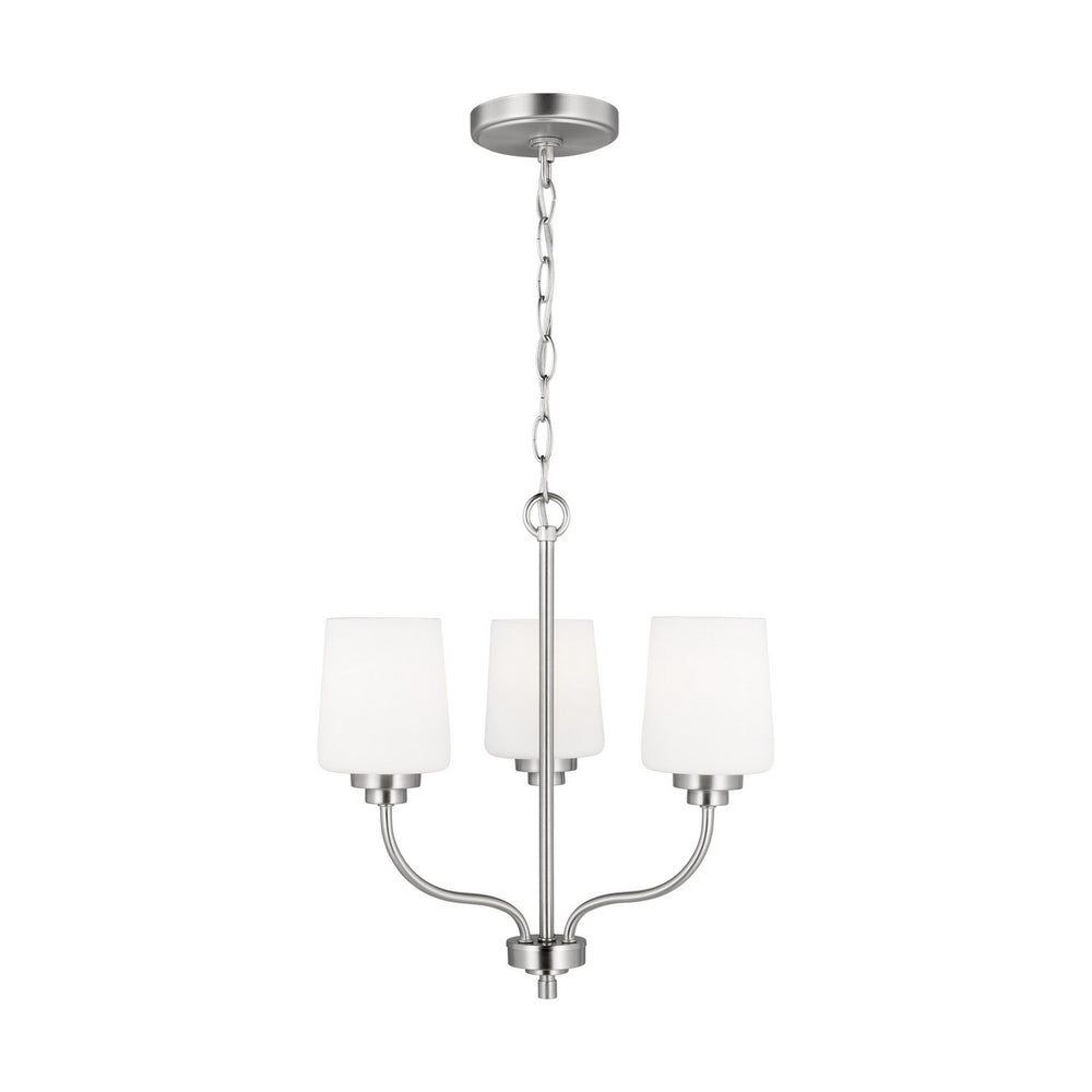 Generation Lighting Canada - Three Light Chandelier - Windom - Brushed Nickel- Union Lighting Luminaires Decor