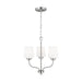 Generation Lighting Canada - Three Light Chandelier - Windom - Brushed Nickel- Union Lighting Luminaires Decor