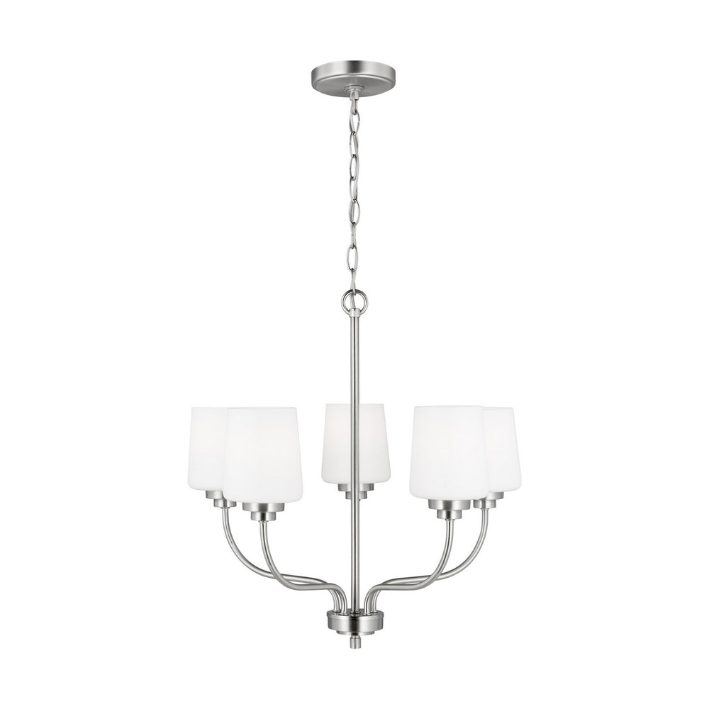 Generation Lighting Canada - Five Light Chandelier - Windom - Brushed Nickel- Union Lighting Luminaires Decor
