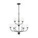 Generation Lighting Canada - Nine Light Chandelier - Windom - Midnight Black- Union Lighting Luminaires Decor