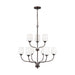 Generation Lighting Canada - Nine Light Chandelier - Windom - Bronze- Union Lighting Luminaires Decor