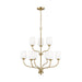 Generation Lighting Canada - Nine Light Chandelier - Windom - Satin Brass- Union Lighting Luminaires Decor