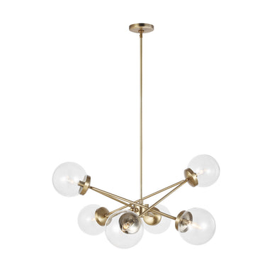 Visual Comfort Studio Canada - Six Light Chandelier - Tierney - Satin Brass- Union Lighting Luminaires Decor